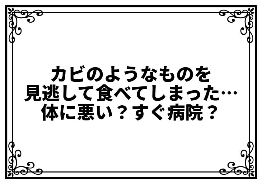 カビのようなものを見逃して食べてしまった…体に悪い？すぐ病院？