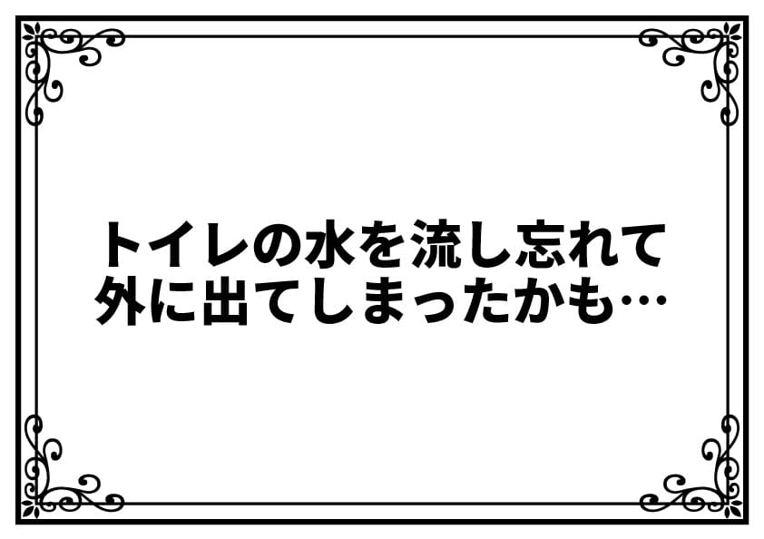 トイレの水を流し忘れて外に出てしまったかも…
